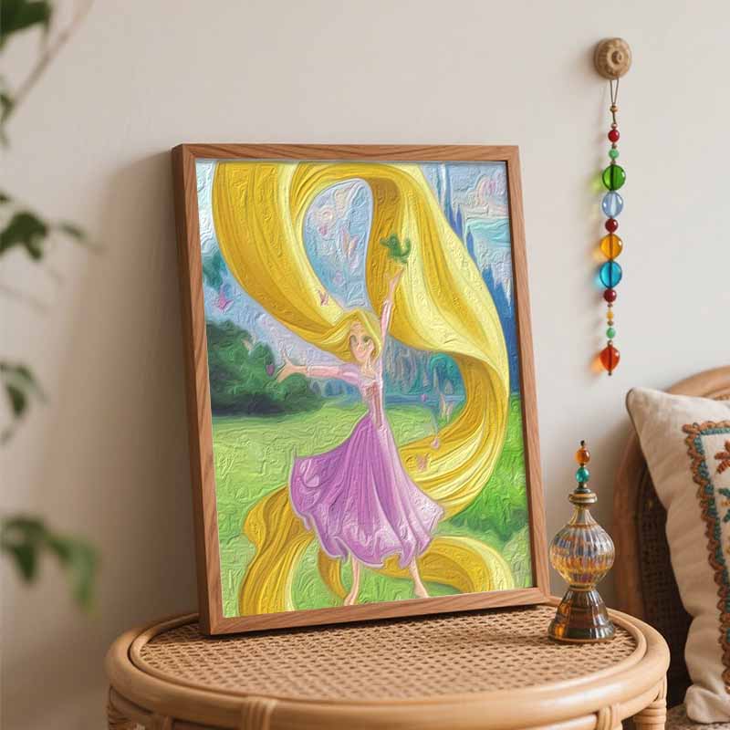 Disney Rapunzel oil painting kit home bedroom wall decoration creative handmade gift perfect for fans