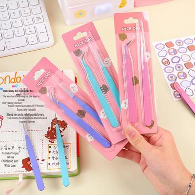 Colorful Macaron Tweezers & Stainless Steel Clips for DIY, Planner, Creative Nail Art, and Student Use