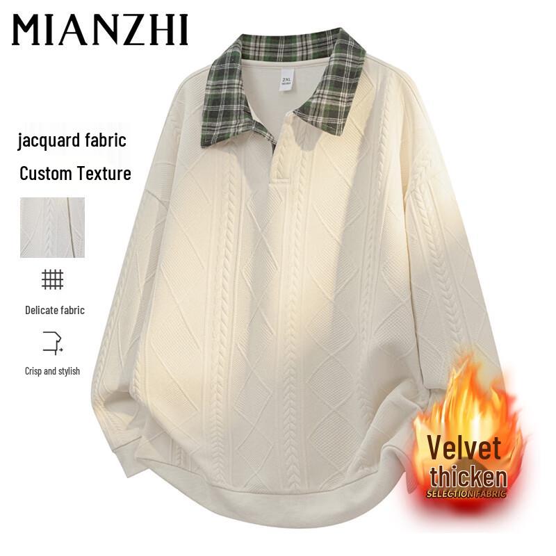 

Men s American Faux Two-Piece Polo Sweatshirt M