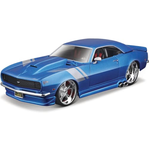 Maisto 1/24 Scale Chevrolet Camaro ZL1 1968 Blue Classic Muscle Series Diecast Model Car (Finished Product) 32508