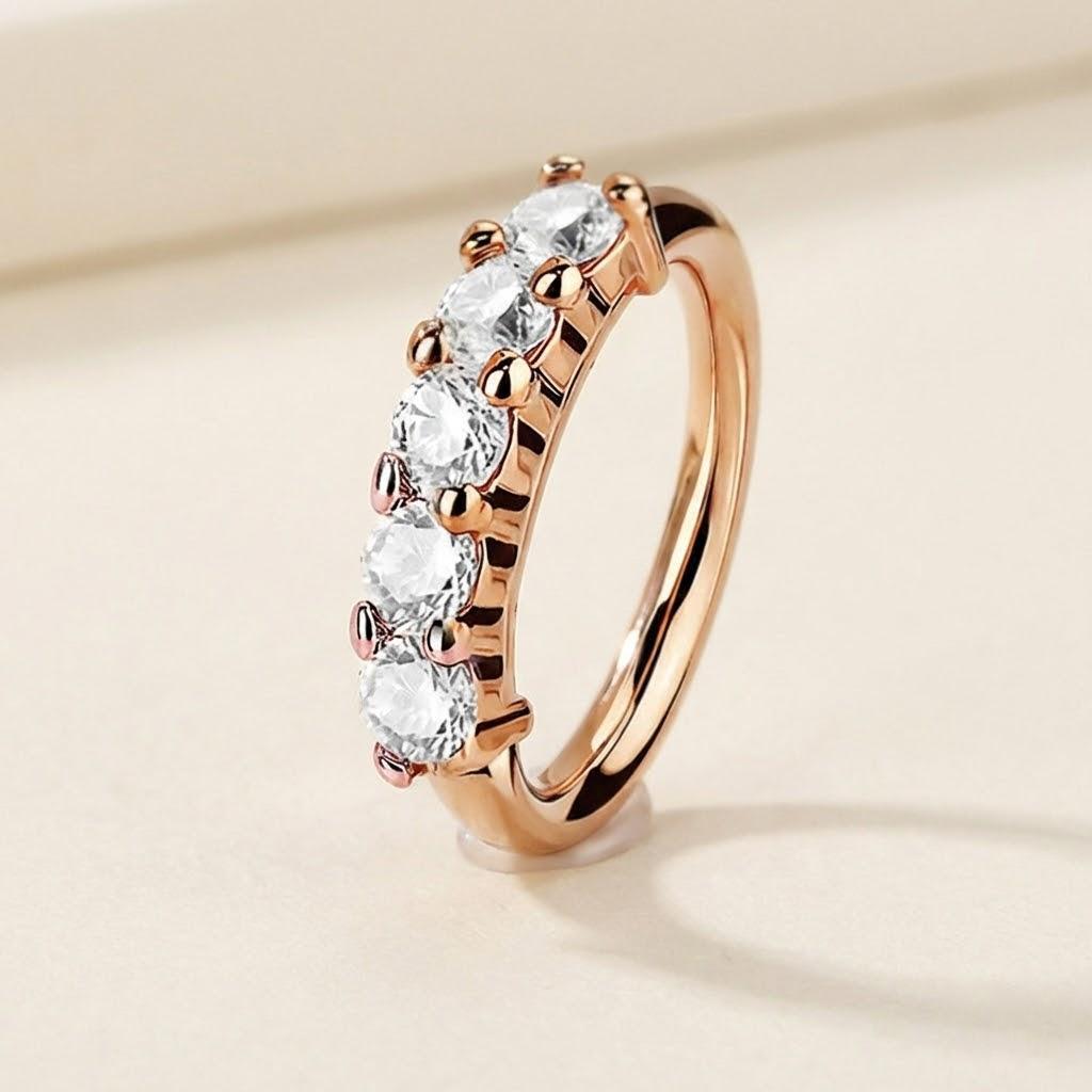 

Hoop Nose Rings Small Hoop Earrings Septum Rook Piercing Rose Gold Silver Clear Zircon Body Jewelry