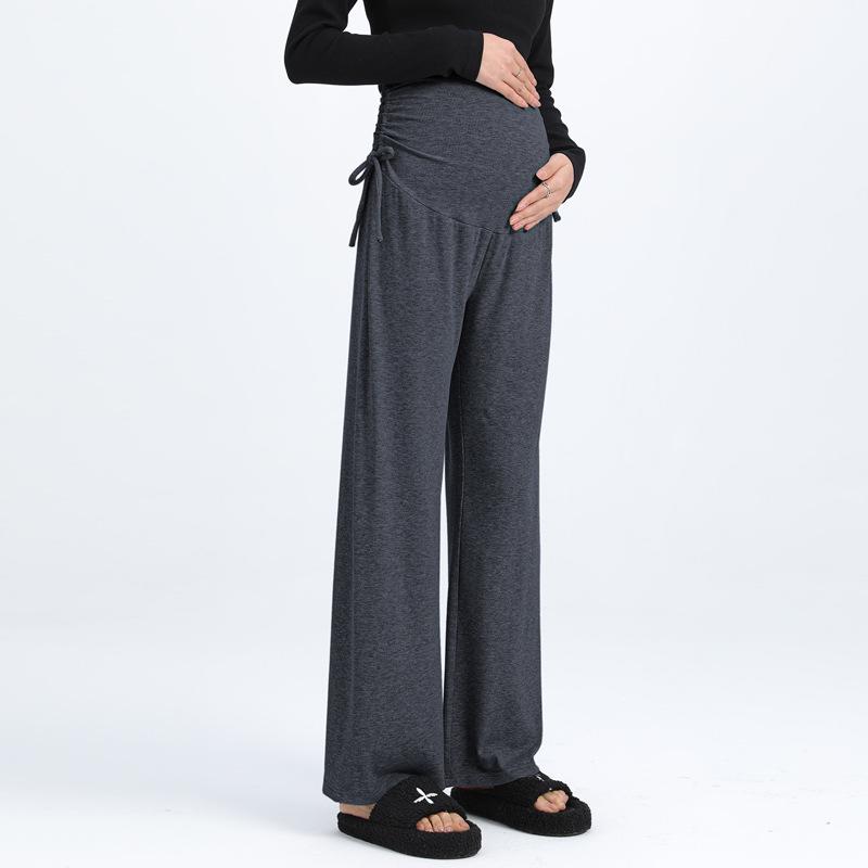 2026 Petite Maternity Drawstring Wide-Leg Pants for Spring/Summer/Autumn M