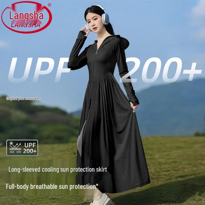 Langsha Women s Long A-Line Cooling UV Protection Sun Dress L