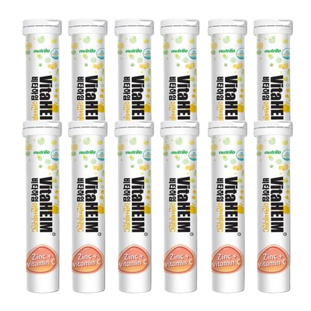 Vitaheim Zinc + Vitamin C Effervescent Tablets (12 pcs, 20 Tablets)
