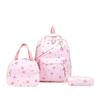 Women's Trendy Floral 3-Piece Backpack Set with Bow Print – Cute, Lightweight, and Versatile for Students