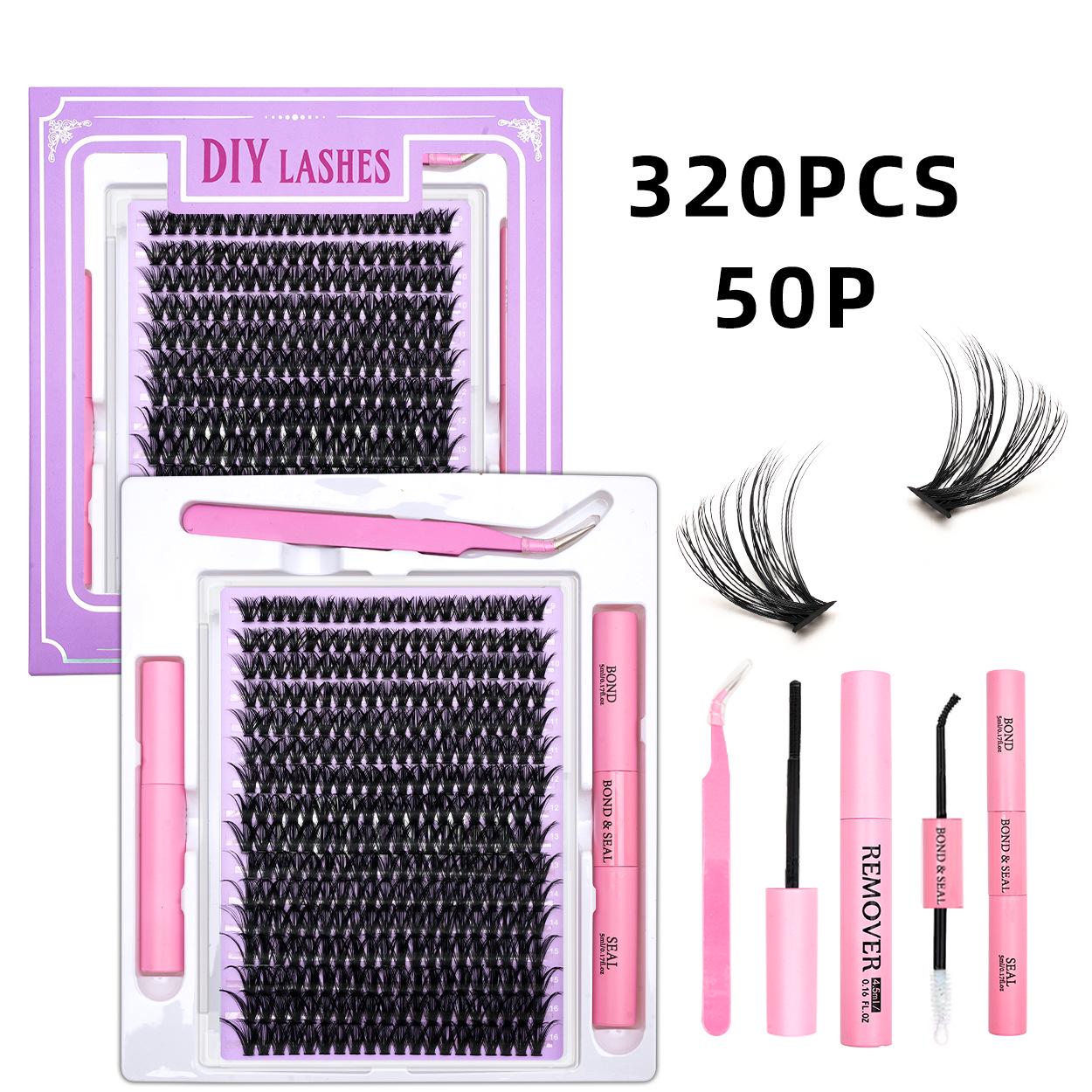 

Fluffy D Curl False Eyelashes - DIY Individual Lashes 30P, 60P, 80P, 100P 50D Set of 4