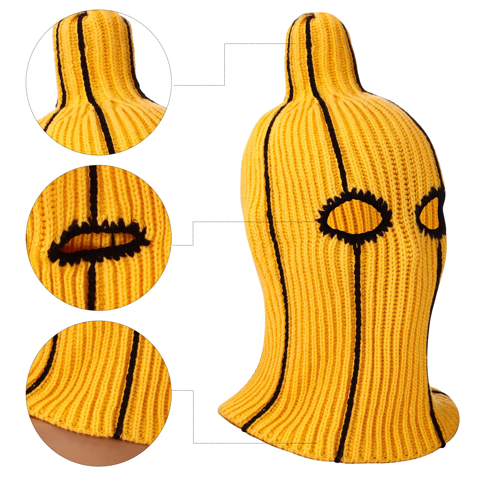 

Funny Banana Yellow Knitted Balaclava Banana Hat Costume for Men Women Winter Warm Silly Balaclava Party Dress Up Hat Ski Cap One Size