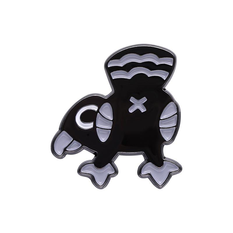 

Chic Black Punk Bird Brooch With Creative Cartoon Design Eyecatching Decorative Alloy Pin All For xz9901