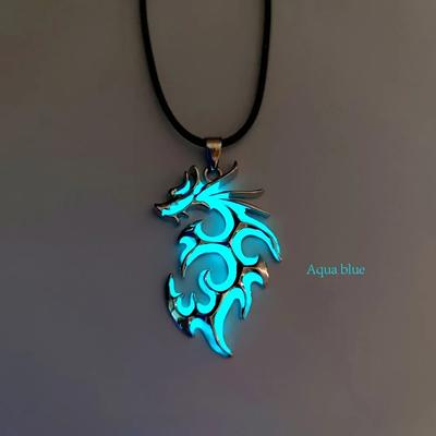 Luminous Dragon Necklace Glowing Night Fluorescence Antique Vintage Glow In The Dark for Men Women Gift Party Hallowen Day Club