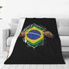 Brazil National Flag Blanket Soft Warm Flannel Throw Blanket Plush for Bed Living Room Picnic Travel Home Couch