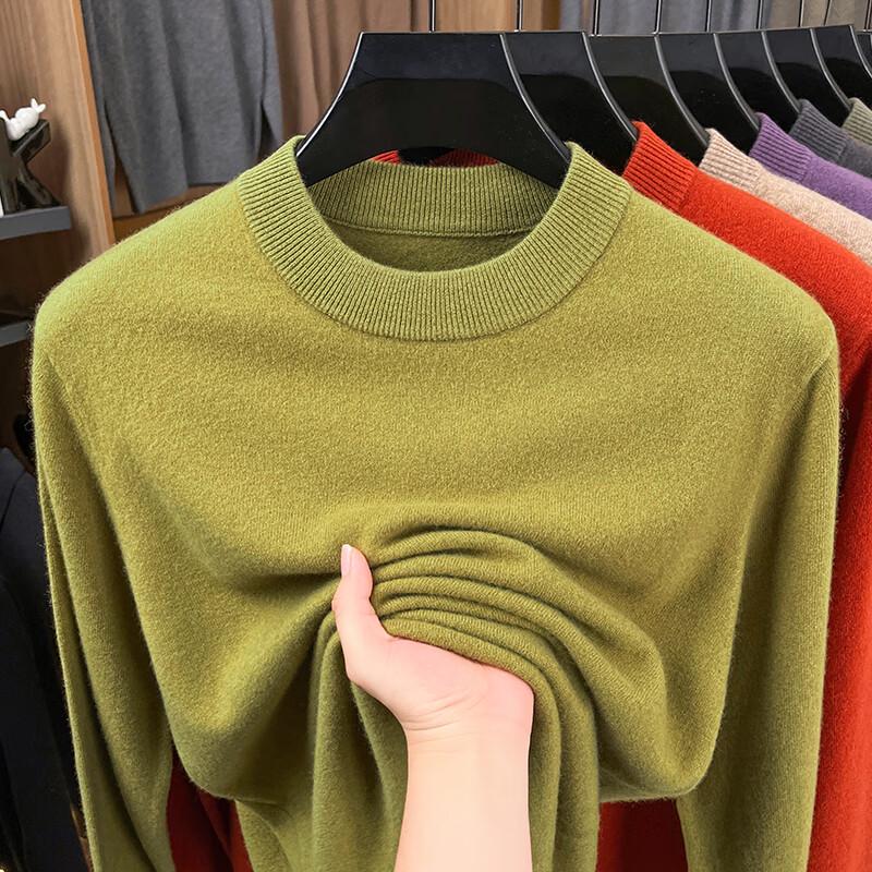 Yiliteng Men's Casual Blended Cashmere Round Neck Pullover