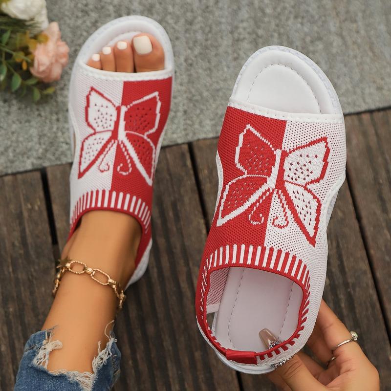 Nuove Sandali Estivi da Donna Taglie Forti Casual in Flyknit con Cut-Out e Punta Aperta per Spiaggia e Sport