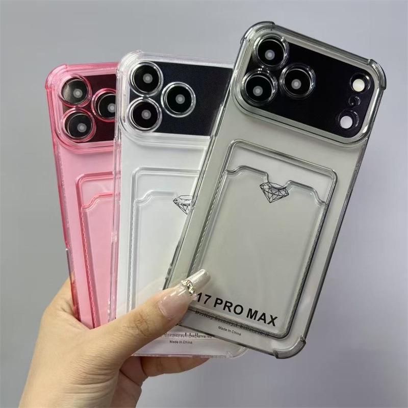 iPhone 17 Pro Max Card Holder Case with 16 Slots, Drop-Proof Soft Shell, Compatible with 13/14 Plus, Simple Design