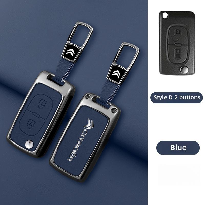YKFEA1 Zinc Alloy Leather Car Key Case Cover For Citroen C1 C2 C3 C4 C5 C6 C4L Berlingo Picasso Jumpy Nemo Aircross Sega C5 X VTS C3 XR