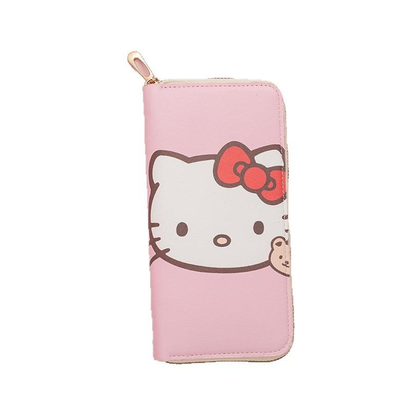 Fresh Japanese Cute Kitten Lady Wallet Girls Wallet Long Zipper Texture Student Card Bag New