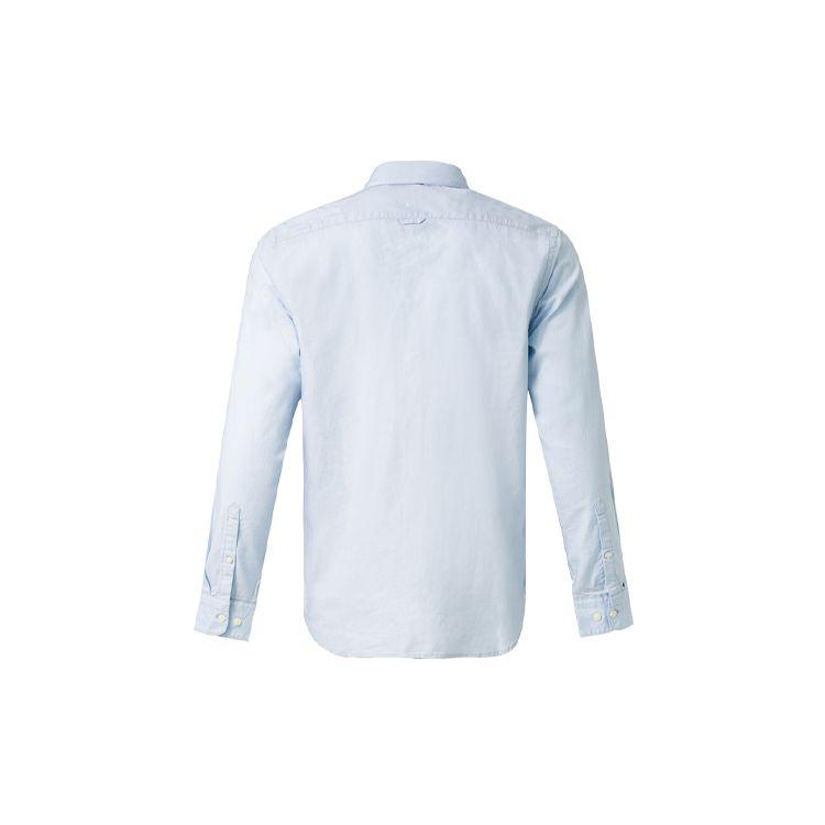 Timberland Embroidered Logo Pattern Oxford Sport Polo Slim Fit Long Sleeve Shirt Men Shirts Sky-Blue A2BAQB02