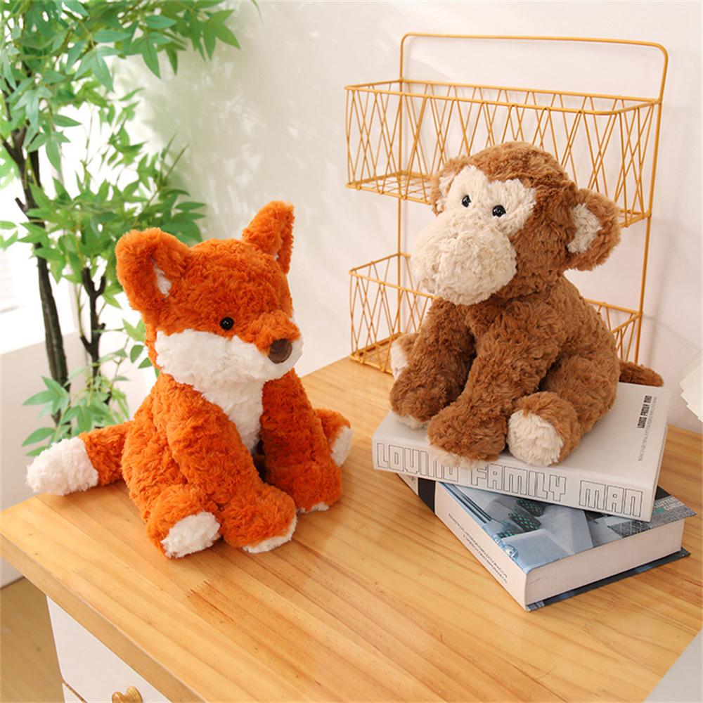 Soft Fluffy Animal Plush Toy Cute Stuffed Fox Monkey Elephant Doll Ideal For Holiday Presents Bedroom Decor And Stress Relief