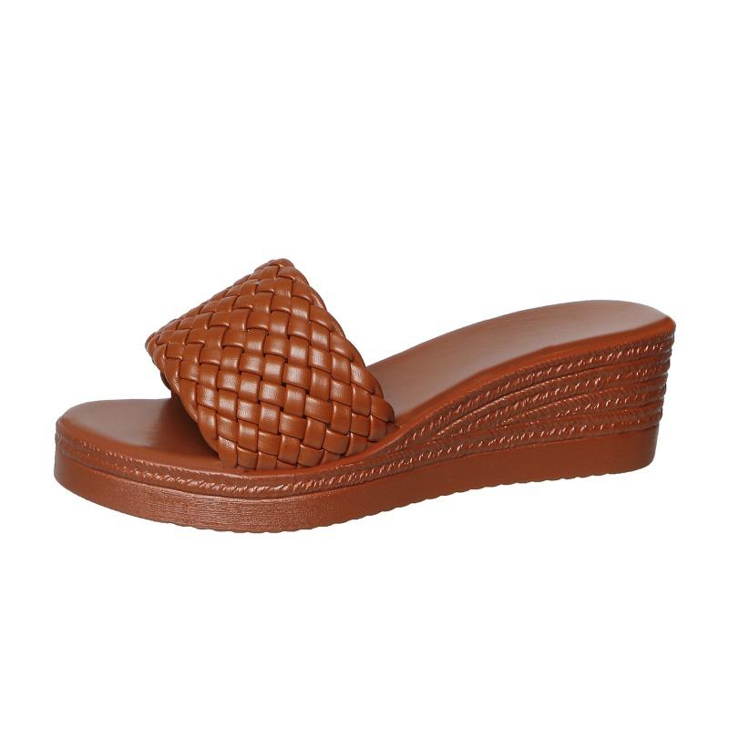 Plus-size Women's Fish-mouth Flip-flops for The Beach, Single-strap Style Shoes