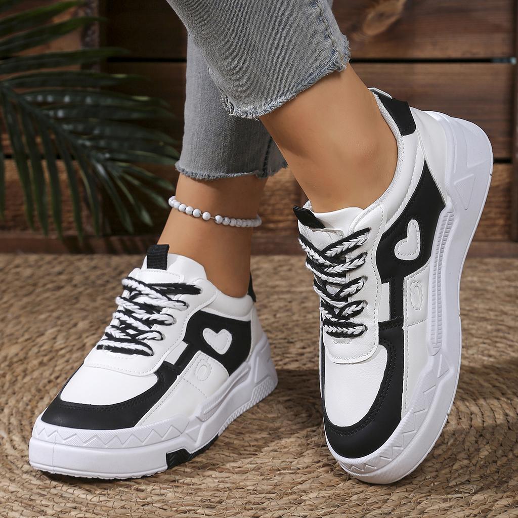 Fashion New Thick-soled Non-slip Walking Shoes Spring/autumn Round Toe Lace-up Sexy Comfortable Casual Sneakers for Women