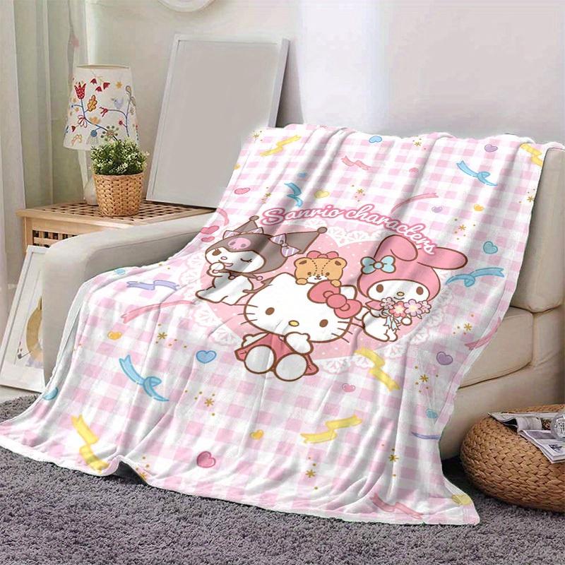 1pc, Sanrio Characters Home Decor Flannel Blanket: Perfect Gift for Bedroom, Living Room, Travel, Camping, Car, Beach, Office Nap, Ideal Sofa Throw, O