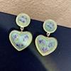 Classic Middle Women Girls Enamel Flower Earrings Ear Clip Vintage Elegant Lady High-end Party Banquet Accessories Jewelry