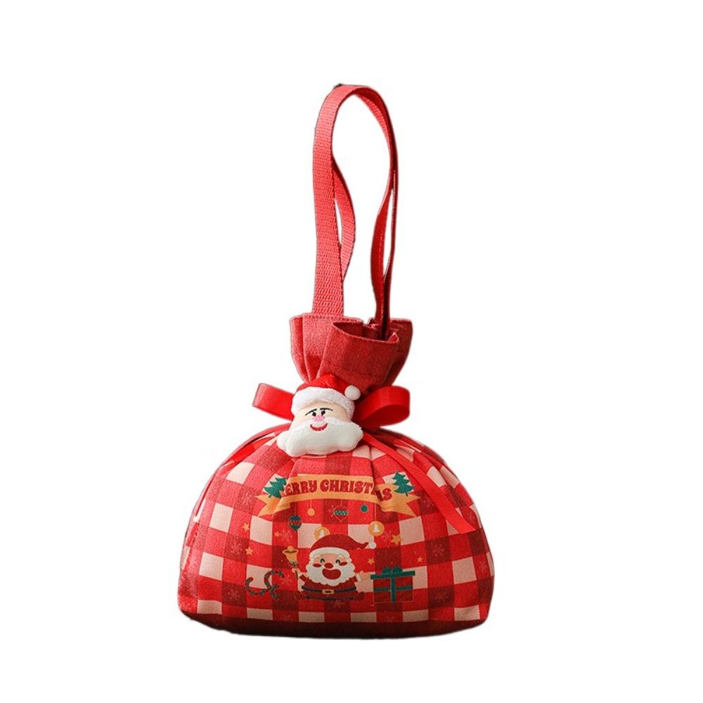 Cartoon Christmas Handbag Santa Claus Xmas Eve Packaging Bag Portable Christmas Gift Box Birthday