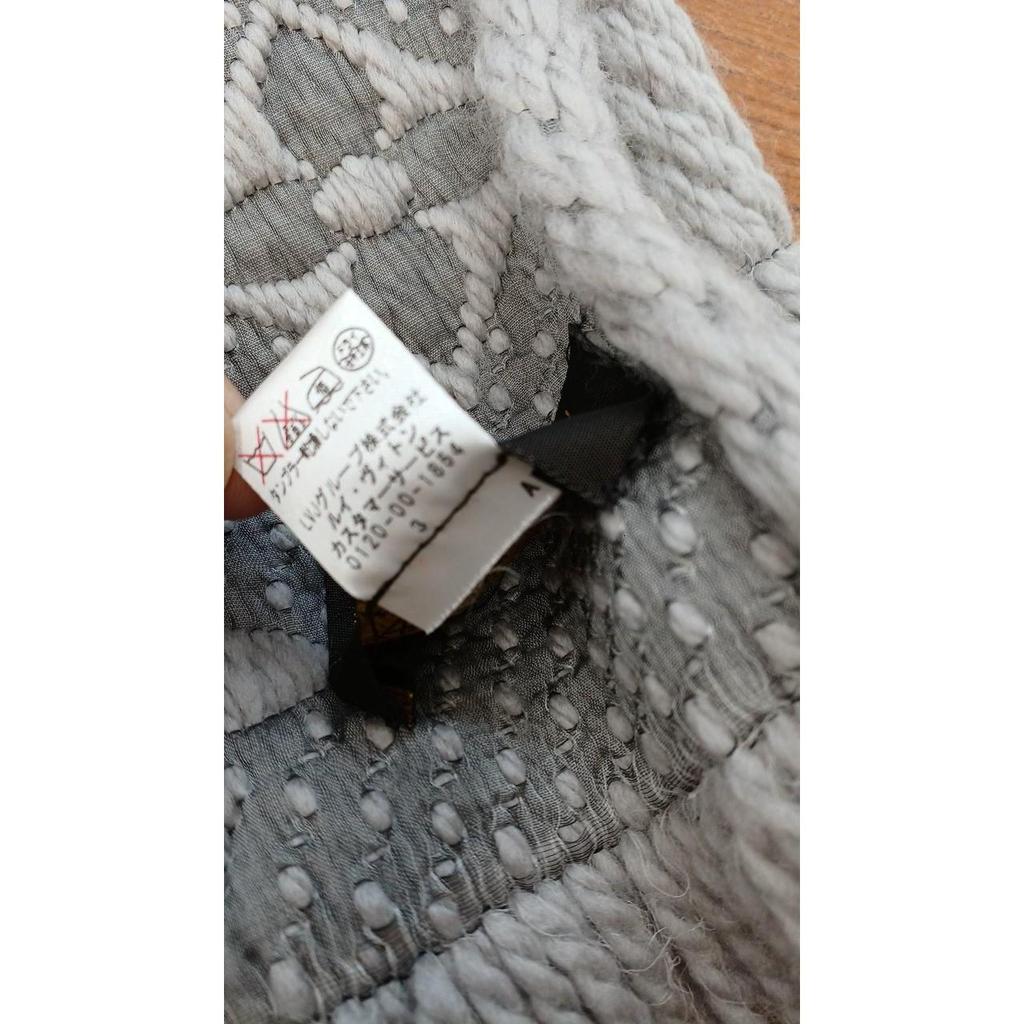 Used LOUIS VUITTON Light Gray Condition B Scarf