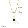 Ladies Zircon Two Layer Pendant Necklace and Bracelet Jewelry Set