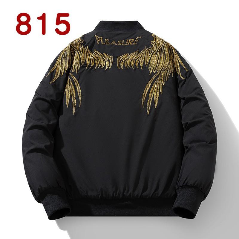 Mens Harajuku Style Embroidered Feather Motif