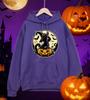 Halloween Kitten Stands On The Pumpkin Printing Men Hoodies Loose Hoody Fleece Casual Streetwear All-Match Comfortable Clothing