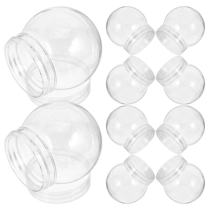 Plastic Candy Containers Clear Small Globe Jars for Storage Use 10Pcs