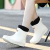 New Short Rain Shoes Women's Rubber Shoes Wear Non-slip Water Boots Adult Water Shoes Velvet Short Rain Boots