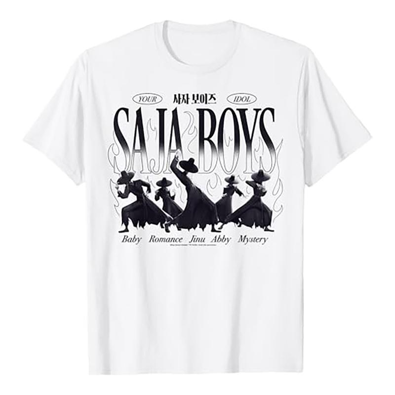 K-pop Demon Hunter Rumi Mira Zpey Movie Pattern T-Shirt Unisex Original Harajuku Style High-Quality Cotton T-Shirt Streetwear
