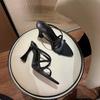 Summer New Sexy Open Toe Slippers Women's Pointed Toe Cross Rhinestone Slender Strap Slip Non-Slip High Heel Sandals