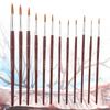 12Pcs Wine Red Nylon Hair Drawing Brush Art Painting Set Tool(round)