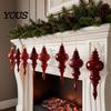 Decorative Hanging Ornaments for Home 6 Pcs Finial Drop Christmas Ornament, Glitter Shatterproof Plastic Tree Decorations Decoration Holiday Decor DIY