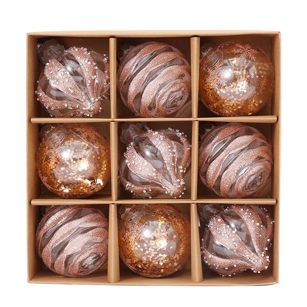 9PCS 8cm Christmas Ball Ornaments Tree Decorations for Holiday Wedding Party