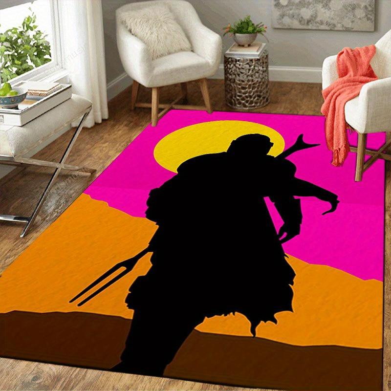 1 Stück Star Wars Yoda Muster Teppich Läufer Rutschfester Teppich Handwaschbar Fußmatte Geeignet für Wohnzimmer Schlafzimmer Heimdekoration Raumdekoration