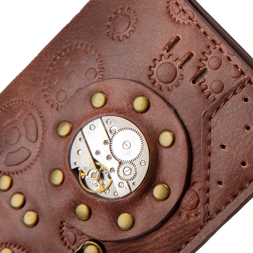 Steampunk Women's Long Wallet, Industrial Retro Style Hand-held Wallet, Women's Hand-held Bag Wallet