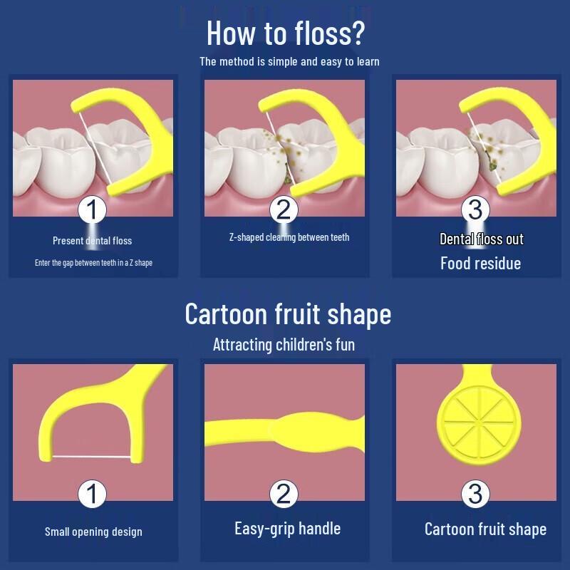 Little Deer Mom Children's Ultra-Fine Individual Dental Floss Picks