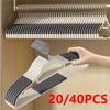 20/40PCS Durable Anti Slip Hangers Set Thickened Plastic Dry And Wet Use Hanger Home And Cloth Storage No Trace Storage Rack