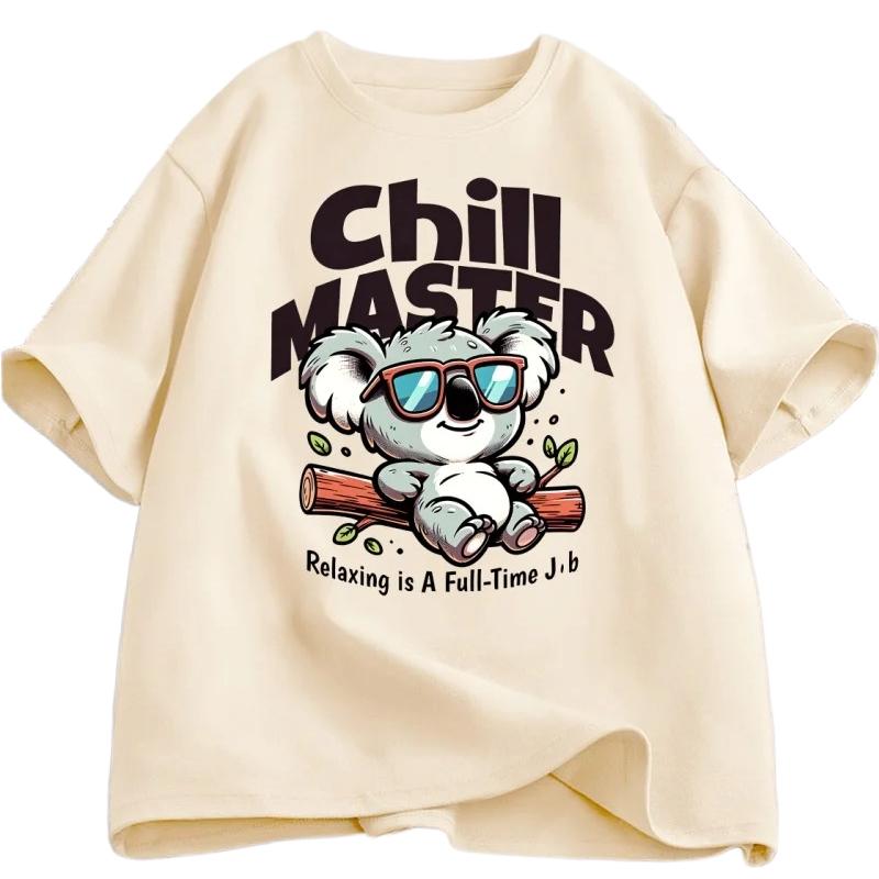 Chill Master Koala T Shirt Funny Koala Graphic Tee Animal Lover Gift Women Summer Casual Tshirt Women Clothing Personality Y2K S