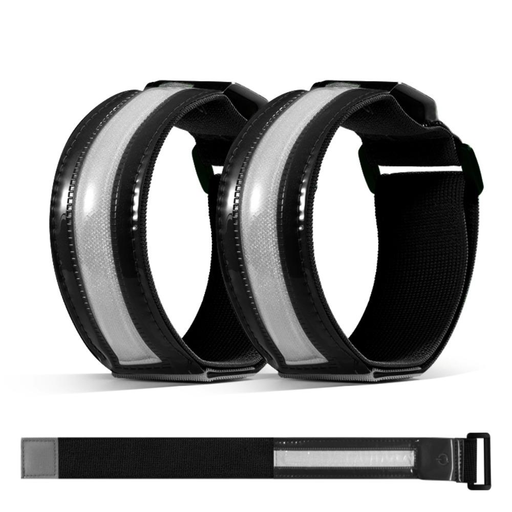 

2Pcs 3 Modes Luminous Arm Band Safety Warning Wristband LED Light Armband Outdoor Sports чёрный