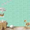 Polynesian Geometric Pattern Wallpaper Mint and Sea 50x1000
