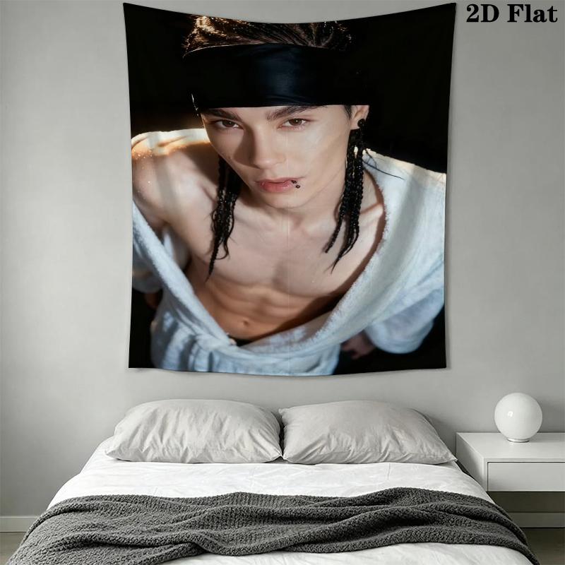 Tom Kaulitz Wall Tapestry Aesthetic Wall Hanging Printed Fabric Blanket Decorative Tapestries for Bedroom Living Room Home Decor