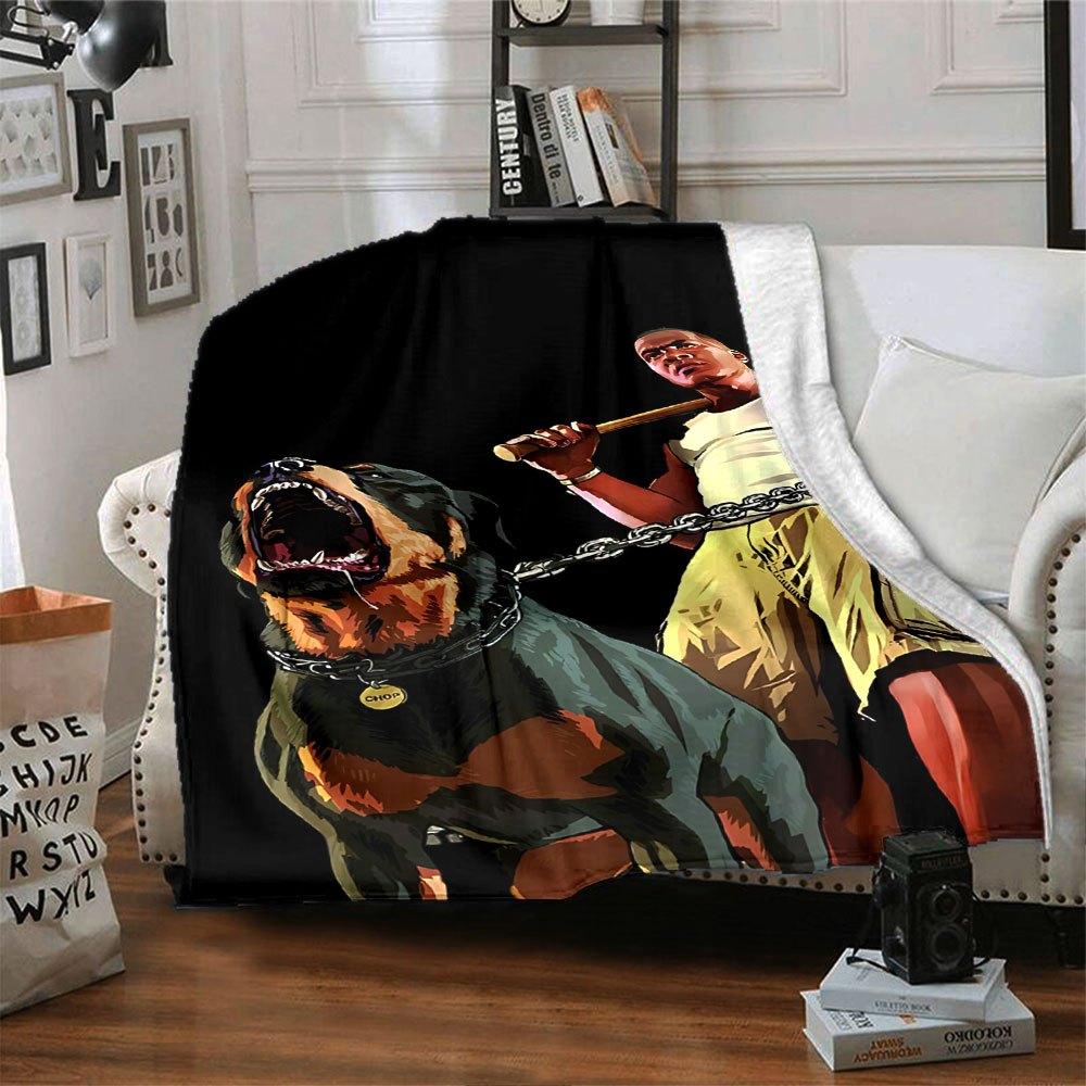 1pc Grand Theft Auto Soft Flannel Blanket with Designer Print A cozy blanket for all seasons, perfect for the couch, bed, office