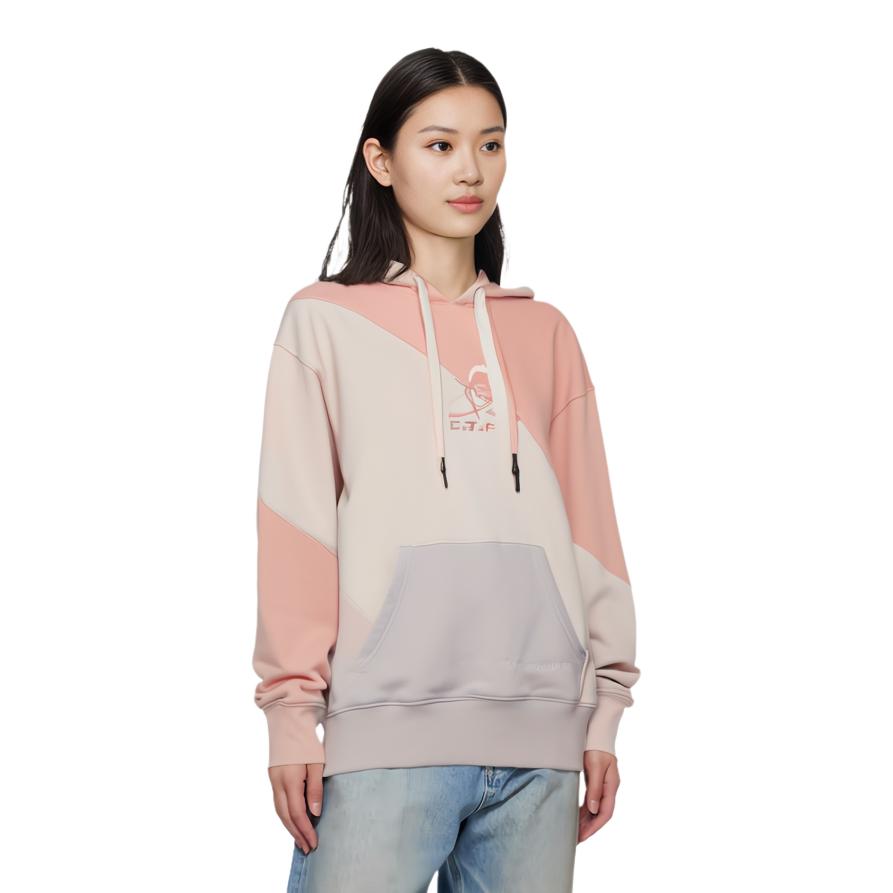 Li Ning CF Sports Fashion Series Alien Relic Color Block Hoodie Unisex Hoodies Fluorescent-Orange AWDR388-6