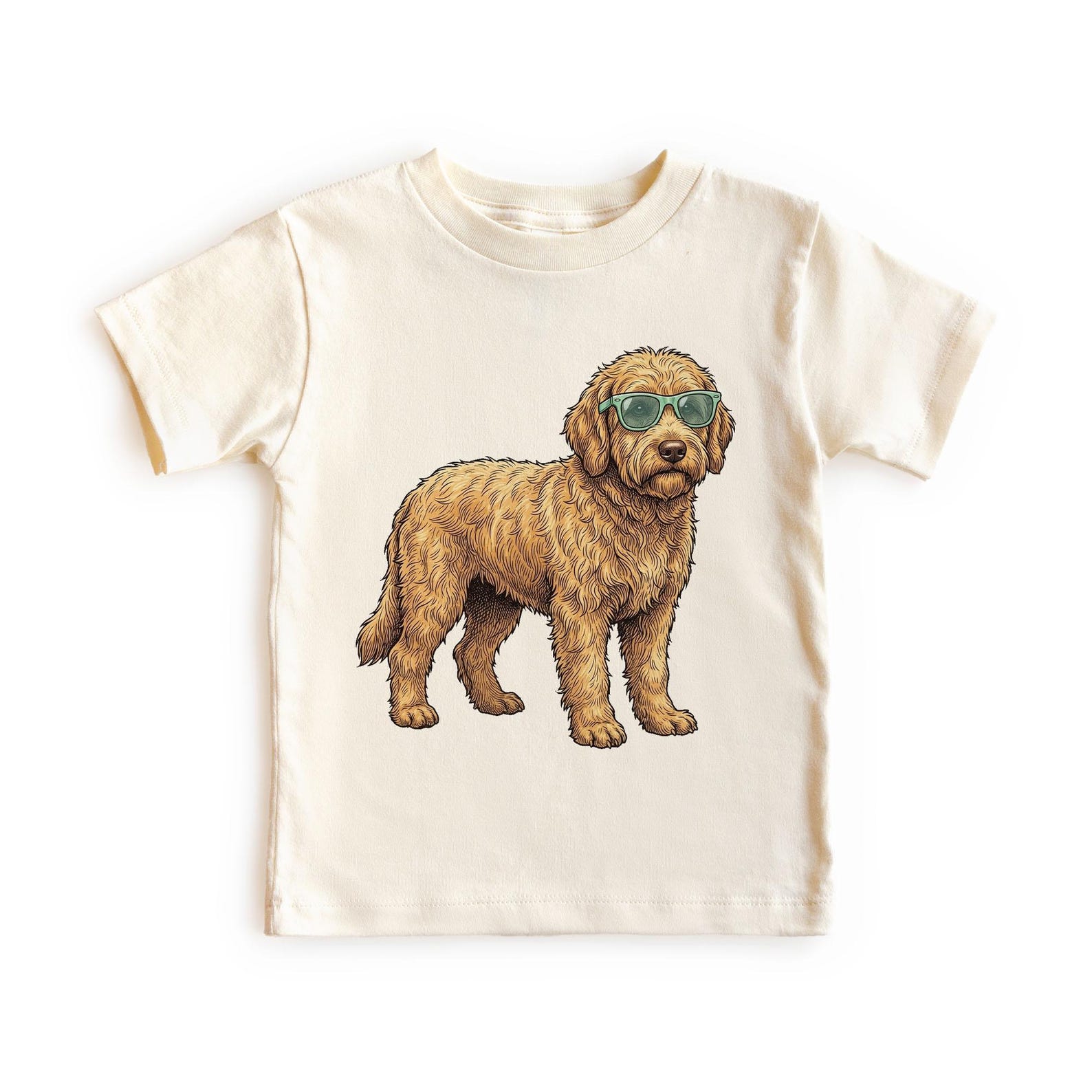 Summer Goldendoodle Wearing Sunglasses Pet Dog Breed Unisex, Adult, Youth T-Shirt 150