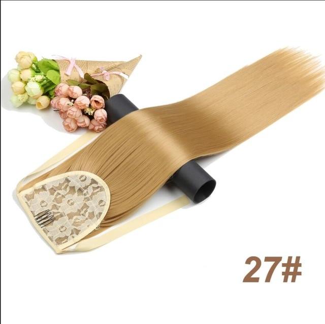 Extensions de cheveux synthétiques longues et raides en fibre résistante à la chaleur pour queue de cheval, accessoires capillaires quotidiens pour femmes