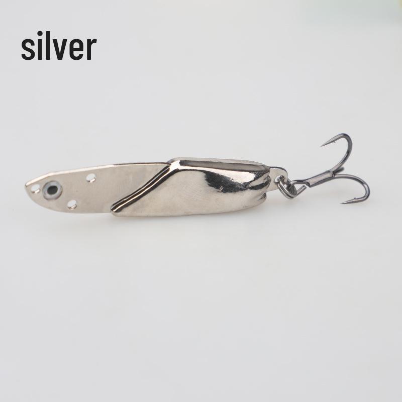 Zinc Alloy Long Cast Iron Plate Lure with Reinforced Treble Hook for Bass, Mandarin Fish, and Perch